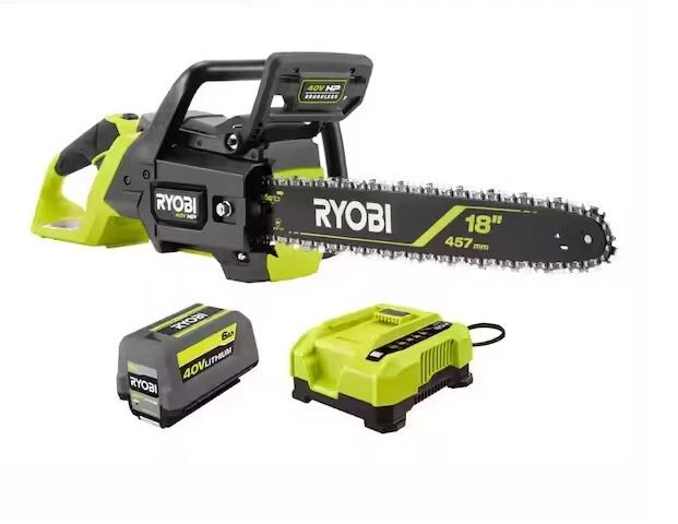 RYOBI RY40HPCW01k 40V HP Brushless 18" Powered Chainsaw w/6ah Battery