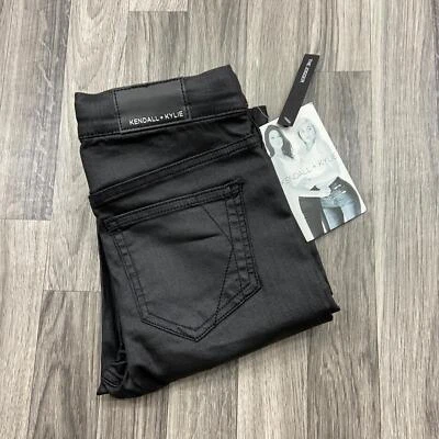 Pantalones de mezclilla negros con cordón elástico "NUEVO" KENDALL + KYLIE para mujer XS Foto 1 de 4