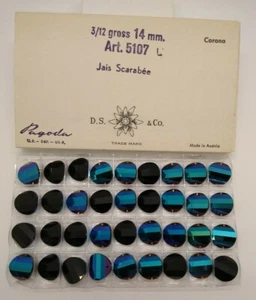 Factory Pack Swarovski Crystal Jais Scarabee 14mm Pagoda 5107L Beads; 36pc RARE - Picture 1 of 8