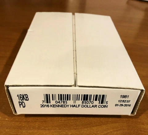 2016 Kennedy Half Dollar  2 Roll  P&D Set - Unopened Mint Box - 16KB Cover