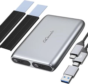 Dual-Bay USB 3.2 M.2 NVME SSD Enclosure 10Gbps Supports M and B&M Keys Gift - Afbeelding 1 van 8