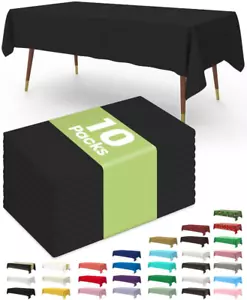 Plastic Table Cloth Disposable 10 Pack, 54 x 72 Inch Table Cloths for Parties, D - Picture 1 of 5