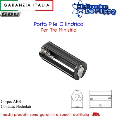 GBC Porta Pile Cilindrico Per Tre Ministilo