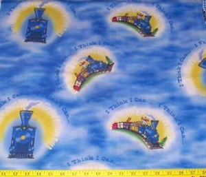 BTY Little Engine That Could I think I Can Cotton Fabric By The Yard - Picture 1 of 4