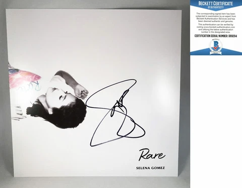 Selena Gomez Signed LP Album Vinyl Insert Rare Beckett BAS 2 COA Cover