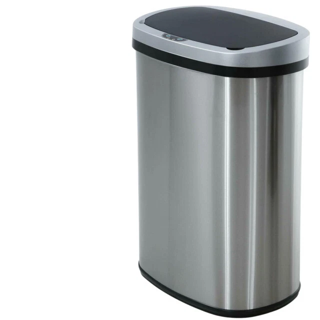 Touch Motion Sensor Automatic Stainless Steel Trash Garbage Can Touchless