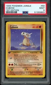 1999 Pokemon Jungle Unlimited 1st Edition Cubone #50 50/64 PSA 9 Fresh Grade! - Picture 1 of 2