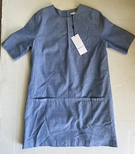 Emerson Fry Womens Linen V Neck Sleeveless Dress Blue Size Large New With Tags - Picture 1 of 11