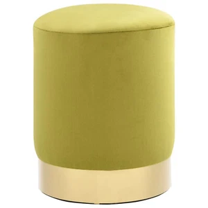 Hocker Dunkelgrau Golden Samt Polsterhocker Sitzhocker Pouf Fußhocker Samt Grün - Bild 1 von 4