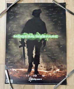 2009 Modern Warfare 2 Midnight Launch Poster Signed Print Infinity Ward 24"x18" - Picture 1 of 8