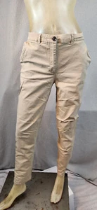 H&M einfarbig khaki hellbraun Stretch Skinny Slim 5Pocket Hose Hose Hose Größe 4 SMALL Damen - Bild 1 von 5