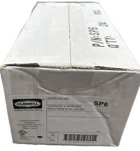 HUBBELL geschirmter Feldanschlussstecker, silber SP6, 24ct, NEU - Bild 1 von 2