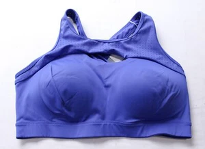 Yvette Women's Enfold Hollow Out Padded Running Bra BL1 Sapphire Blue US: 2XL - Picture 1 of 3