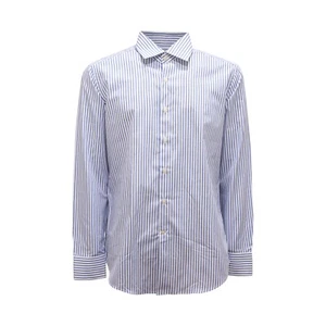 L0232 CAMICIA UOMO BORDONI MAN STRIPED SHIRT COTTON - Imagen 1 de 4