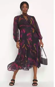 Simply Be Womens Multi Coloured Floral Print Midi Dress - Picture 1 of 37