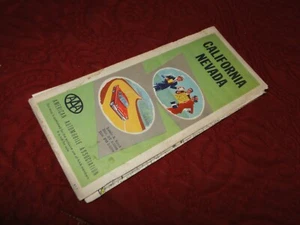 Vintage 1960's AAA Road MAP STATES of CALIFORNIA & NEVADA  E-26 - Picture 1 of 5