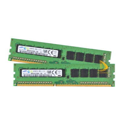 SAMSUNG 2x 8GB PC3L-12800E DDR3-1600Mhz ECC UDIMM Unbuffered RAM M391B1G73BH0 .- - Image 1 of 4