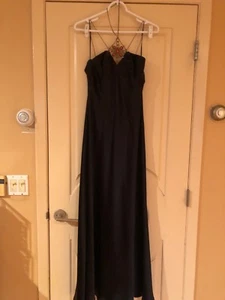 ABS schwarzes trägerloses Abendkleid mit Schmucksteinen Kette Top Größe 8 - Bild 1 von 4