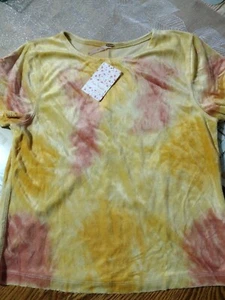 Woman's Velvet Yellow Hippie Tree People Blouse/Shirt - Picture 1 of 3