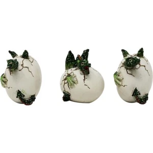 3er Set grüne Drachen schlüpfen aus Dracheneier - Picture 1 of 2