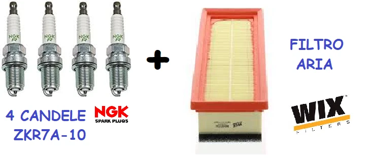 CANDELE NGK ZKR7A-10 FILTRO ARIA FIAT PANDA (169-312) 1.2 1.4 BENZ GPL METANO - Imagen 1 de 1