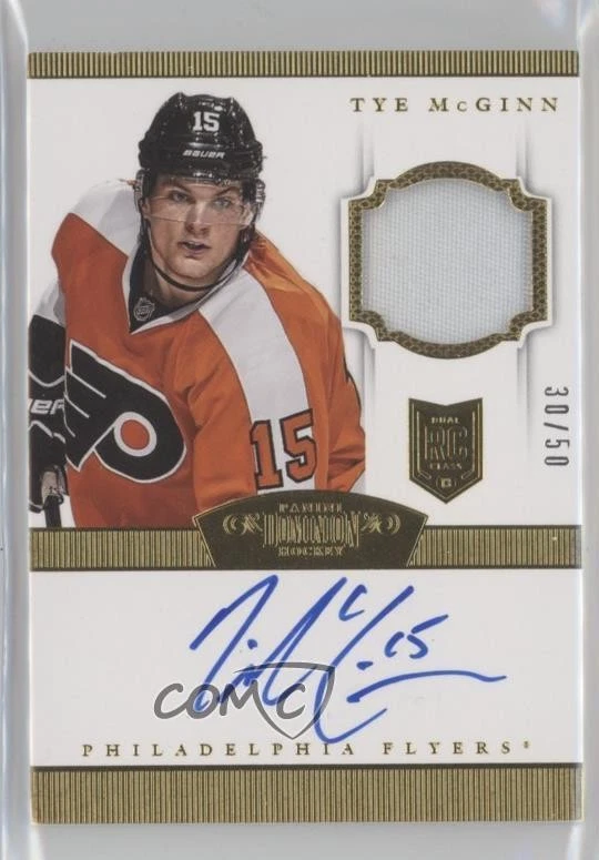 2013-14 Panini Dominion Gold /50 Tye McGinn #178 RPA Rookie Patch Auto RC - Image 1 of 2