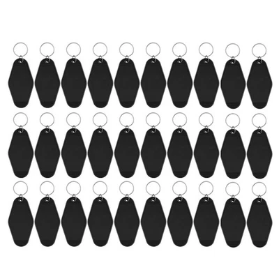 30 Pack Motel Keychains for Vinyl DIY Crafts, Black C3J6 - Image 1 of 4