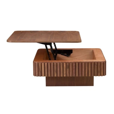 Modern Square Coffee Table Wood Lift Top Table w/Hidden Storage for Living Room - Image 1 of 4