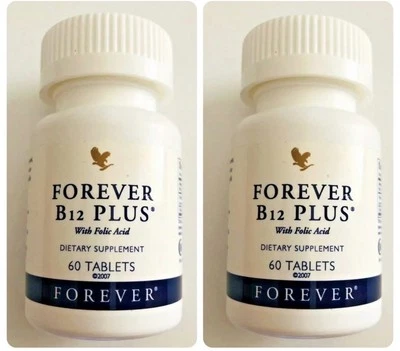 2 Bottles - Forever Living B12 PLUS with Folic Acid  - Energy, Brain Function - Image 1 of 4
