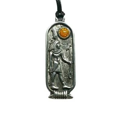 Shu Dios Colgante Cartucho Collar Dios Egipcio Luna Cordón Amuleto Joyería Foto 1 de 4