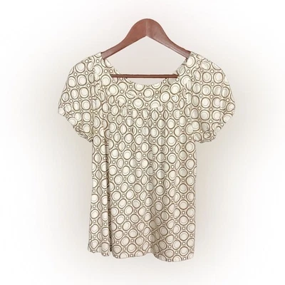 Blusa Hannah Para Mujer M Marrón Cuello Redondo Informal Contemporánea Top Ligera Foto 1 de 4