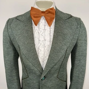 Vintage 60s 70s Jacket Tuxedo Suit Leisure Coat Playboy Smoking Small Mens 38 - Picture 1 of 21