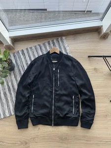 All saints Polyester Nova Bomber Black Men’s Jacket Size M Men - Picture 1 of 9