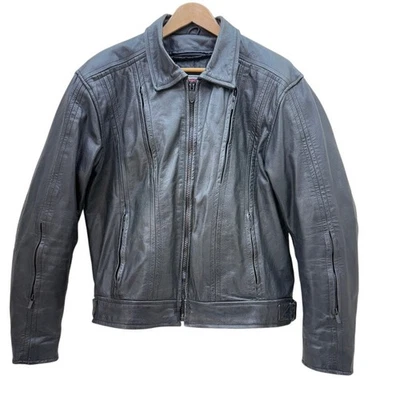 River Road кожи мотоциклетная куртка мужская 46 мотоциклиста езды вентиляции сверхпрочный - Изображение 1 из 4