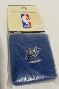 VINTAGE NBA Washington Wizards TWO DOUBLE WIDE WRISTBANDS For Bare Feet Original - Picture 1 of 5
