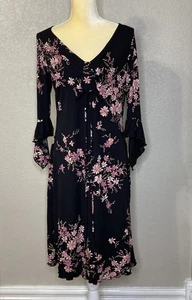 Abito midi Giorgio Fiorlini donna Y2K floreale scuro fata grunge taglia L stravagante - Foto 1 di 17