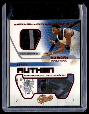 2002-03 Fleer Authentix Jersey Ripped Tracy McGrady Orlando Magic #JA-TM - Image 1 of 2