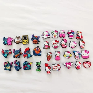 Mixed Lot of 32 Shoe Charms For Clogs Hello Kitty Lilo & Stitch Plus more - Picture 1 of 8