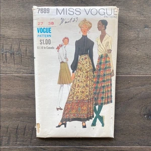 VINTAGE MISS VOGUE Pattern 7889 Skirt Waist 27 Hip 38 UNCUT - Picture 1 of 5