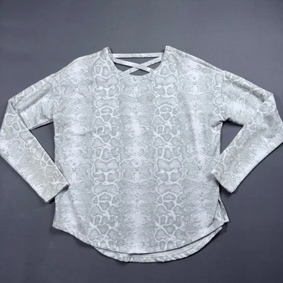 Top deportivo de manga larga gris grande con estampado de serpiente MTA Sport para mujer Foto 1 de 3