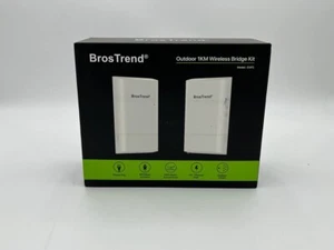 BrosTrend 5GHz WiFi Bridge 867Mbps Outdoor 1km Range, 2-Pack, PoE, IP65 - Photo 1/7