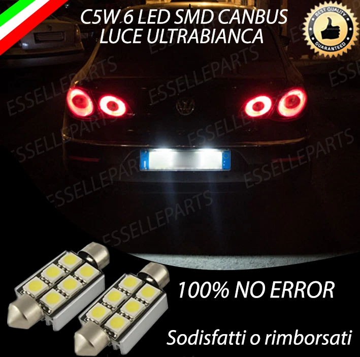 COPPIA LUCI TARGA 6 LED VW PASSAT CC CANBUS 100% NO ERROR - Immagine 1 di 1