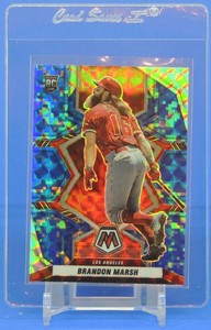 2022 Panini Mosaic Brandon Marsh RC Blue Camo Prizm #226 Los Angeles Angels