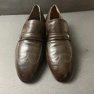 Florsheim Shoes Mens 9.5 E Heels Dress Slip On Oxfords Dark Brown - Picture 1 of 13