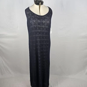 Old Navy Pencil Dress Women's XL Navy Blue Knit Lined Sleeveless Maxi NWT - Picture 1 of 19