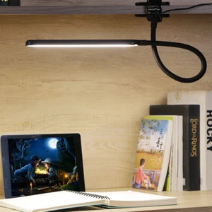 LED Desk Lamp Adjustable Swing Arm Lamp with Clamp Eye-Caring Reading Desk Light - Picture 1 of 21