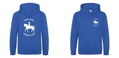 AWD / FRUIT OF THE LOOM Kids Personalised Dressage Hoodie, Equestrian Hoodie, Horse Riding Hoody (H10)