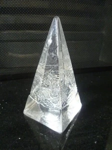 Schöne Vintage Kunst Glas Dartington Ripple Textur Pyramide mit Etikett - ANSEHEN! - Bild 1 von 3