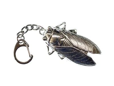 Cockroach Keychain Cicada Küchenschabe Grill Insect Miniblings Silver - Image 1 of 4