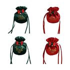 Christmas Velvet Bags with Drawstrings Soft Jewelry Pouch Candy Bag